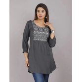 JC4U - Grey Rayon Womens Flared Kurti ( Pack of 1 ) - None