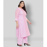 Tissu - Pink Straight Cotton Women's Stitched Salwar Suit ( Pack of 1 ) - None