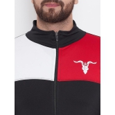 Men Black Red Colourblocked Training or Gym Sporty Jacket