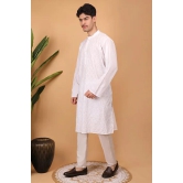 Shwet Men Cotton White Chikankari Men Kurta - 295-S