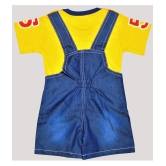 Wise Guys - Yellow & Blue Denim Baby Boy,Baby Girl Dungaree Sets ( Pack of 1 ) - None