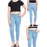 ICONIC ME- Kids Girls Premium Light Blue Denim Jeans - None