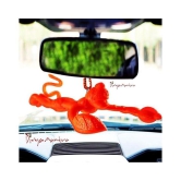 Divya Mantra Combo Of Two Orange Flying Hanuman Car Mirror Hangings DÃ©cor