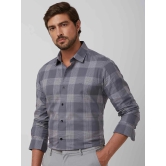 Grey Large Check Slim Fit Casual Shirt