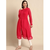 Janasya - Pink Chiffon Womens Front Slit Kurti ( Pack of 1 ) - None