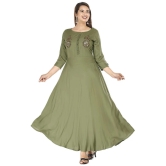 JC4U Rayon Green A- line Dress - Single - None