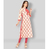 Rangun - Red Cotton Blend Women's Straight Kurti ( Pack of 1 ) - M