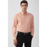 Men Peach Slim Fit Formal Full Sleeves Formal Shirt