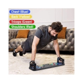 Push Up Board -with 14-in-one Muscle Toning System, Multifunctional Colour Coded Foldable Push up Board for Body - Black