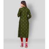 Vbuyz - Green Rayon Womens Front Slit Kurti ( Pack of 1 ) - XL