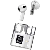 VERONIC Transparent Design Bluetooth True Wireless (TWS) In Ear 25 Hours Playback Powerfull bass,Fast charging IPX4(Splash & Sweat Proof) White