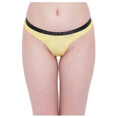 La Intimo Pack of 1 Nylon Womens Thongs ( Yellow ) - XL