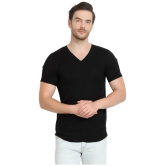 Glito - Black Cotton Blend Regular Fit Mens T-Shirt ( Pack of 1 ) - None