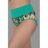 Madam - Green Cotton Printed Womens Briefs ( Pack of 1 ) - None