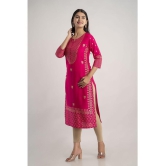 MAUKA - Pink Rayon Women's Straight Kurti ( Pack of 1 ) - None