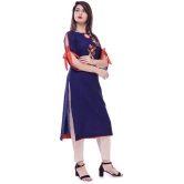 Maquien - Blue Rayon Women's Straight Kurti - 4XL