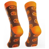 Man Arden Halloween Edition Designer Socks, Casual, Office, Egyptian Premium Cotton Quality, 1 Pair - Brown