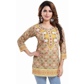 Meher Impex - Yellow Crepe Women's Straight Kurti ( Pack of 1 ) - 3XL