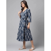 Janasya - Navy Blue Cotton Womens A-line Dress ( Pack of 1 ) - None