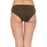 Clovia Pack of 1 Cotton Solid Womens Bikini ( Brown ) - None