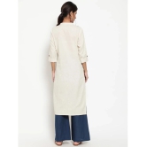 Antaran - White Cotton Blend Womens Straight Kurti ( Pack of 1 ) - None