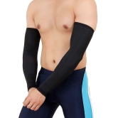 FITMonkey - Black Self Design Riding Sleeves ( Single Set ) - Freesize