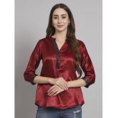 Curvydrobe Maroon Satin Women's A-Line Top ( Pack of 1 ) - None