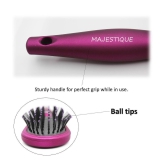 Majestique Purple Detangler Brush Ultrasoft Tipped Nylon, Glides Through Tangles