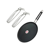 LAZYWINDOW Iron Dosa Tawa ( Pack of 2 ) - Black