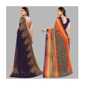 ANAND SAREES Georgette Printed Saree With Blouse Piece - Multicolour ( Pack of 2 ) - Multicolour