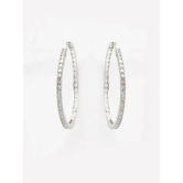 Zeneme Silver Hoops Earrings ( Pack of 1 ) - Silver