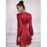 Ketch Polyester Solid Mini Womens A-line Dress - Maroon ( Pack of 1 ) - None