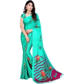 LEELAVATI - Light Green Crepe Saree With Blouse Piece ( Pack of 1 ) - Light Green