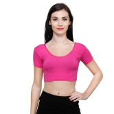 Vami Women's Cotton Stretchable Readymade Blouses - Magic Pink S