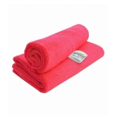 SOFTSPUN Microfiber Cleaning Cloths, 2pcs 40x40cms 340GSM Red! Highly Absorbent, Lint and Streak Free, Multi -Purpose Wash Cloth for Kitchen, Car, Window, Stainless Steel, silverware.