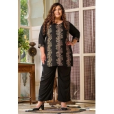 PrettyPlus by Desinoor.com Black Printed Palazzo Top Set - None