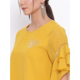 ALL WAYS YOU Women Top Polyester fabric  Yellow XS