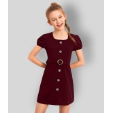 Addyvero - Maroon Cotton Blend Girls A-line Dress ( Pack of 1 ) - None