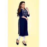 Kapadia - Navy Rayon Womens Straight Kurti ( Pack of 1 ) - None