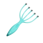 Scalp Massager Tool Protable Handheld Five Fingers Claw Steel Ball Relaxation Head Massager For Home Office Travel (Blue)  by Ruhi Fashion India