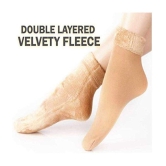 THRIFTKART - Beige Polyester Womens Thumb Socks ( Pack of 2 ) - None