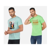 CHOZI Cotton Blend Regular Fit Printed Half Sleeves Mens T-Shirt - Multicolor ( Pack of 2 ) - None