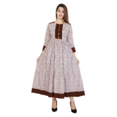 Rangun - Brown Cotton Blend Women's Flared Kurti ( Pack of 1 ) - M