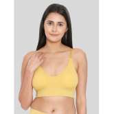 ILRASO - Mustard Nylon Removable Padding Women's Plunge Bra ( Pack of 1 ) - None