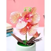 Market99 Pink Artificial Orchid Flower With Green Pot