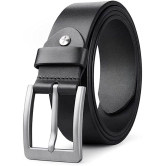 Clock21 - Black 100% Leather Men's Formal Belt ( Pack of 1 ) - 38, Black