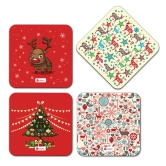 Indigifts Coasters Set Of 4 For Office And Home - Festival Art Tea Coffee Coasters For Dining Table, Printed Square 4 Coaster For Decoration And Gifts