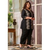 PrettyPlus by Desinoor.com Black Printed Palazzo Top Set - None