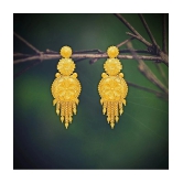 LUV FASHION Golden Chandelier Earrings ( Pack of 1 ) - Golden