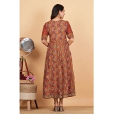 Vbuyz Cotton Printed Anarkali Womens Kurti - Maroon ( Pack of 1 ) - None